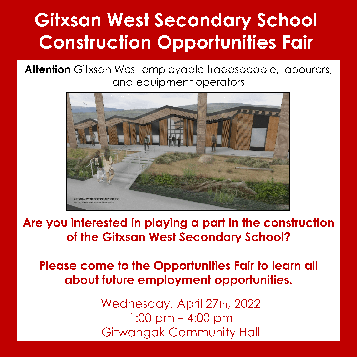 Gitxsan West Secondary School – Construction Opportunities Fair